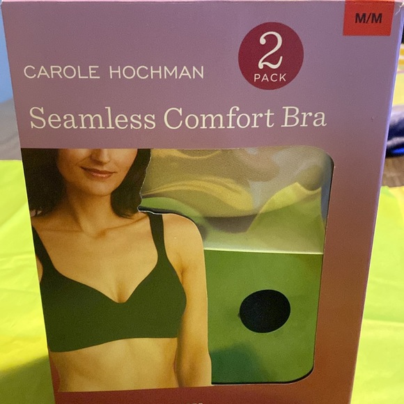 CAROLE HOCHMAN Seamless Comfort Bra 2 pack, Sizes M, Size L, New in Box - Picture 5 of 7